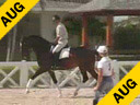 Betsy Steiner<br>Assisting<br>Javier Gaona<br>Olivier<br>Owned by:<br> Janet Bell<br>KWPN<br>11 yrs. old Gelding<br>Training: Prix St. George<br>Duration: 33 minutes