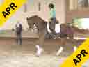 Day 1<br>
Guenter Seidel<br>
Assisting<br>
Chris Erbskorn<br>
Oliver<br>
Oldenburg<br>
7 yrs. old   Gelding<br>
Training: 2nd/3rd Level<br>
Duration: 43 minutes
